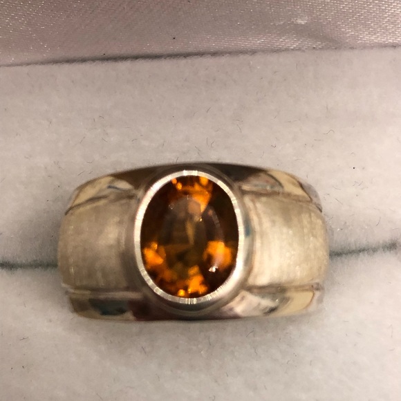 NWOT Custom Made Sterling Silver Citrine Ring - Picture 3 of 7